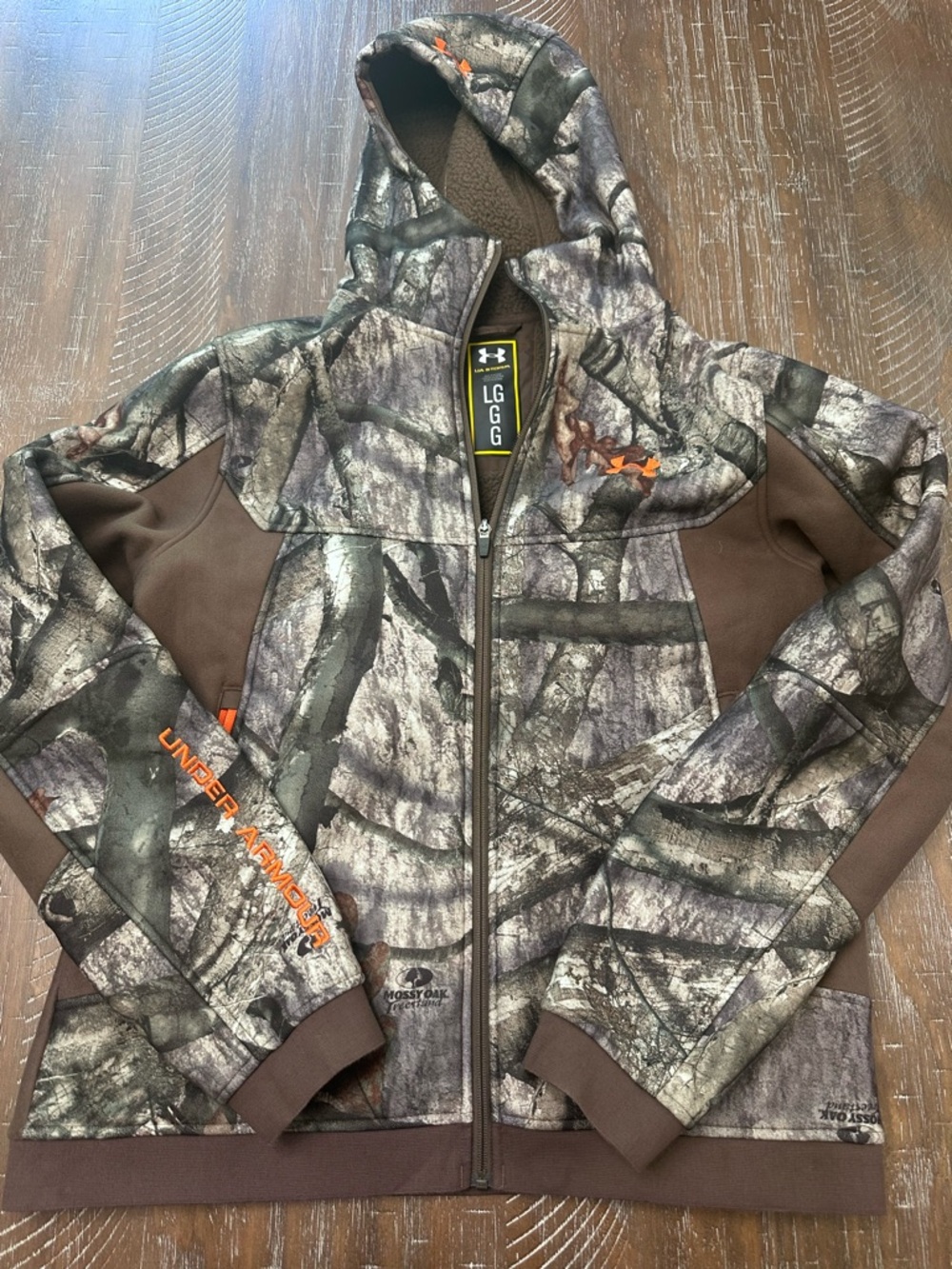 Under Armour Realtree-Style Hooded Zip Jacket - Gray/Brown